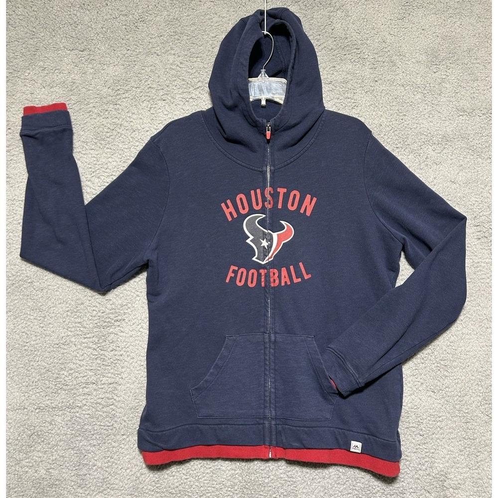 Majestic Houston Texans NFL Full Zip‎ Hoodie Womens XL Sports Loungewear